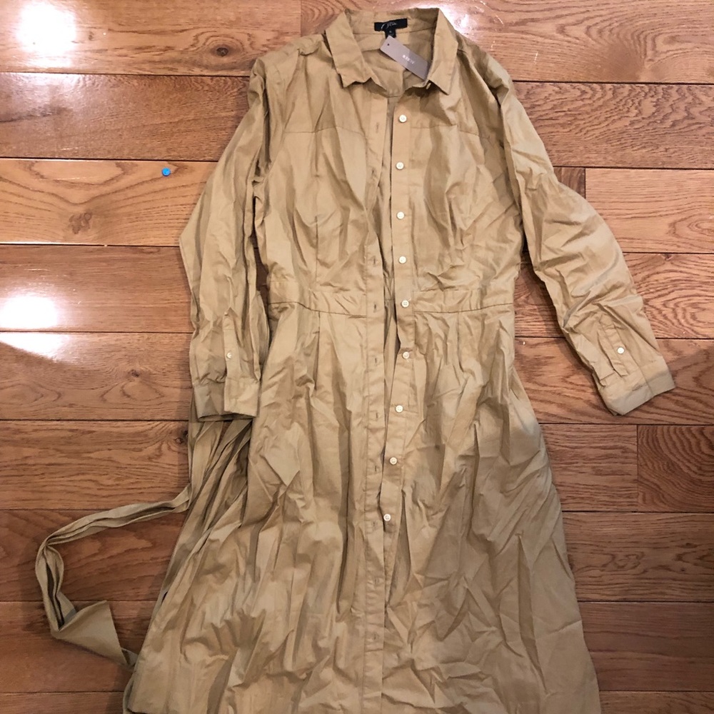 J Crew Khaki Belted Dress - Size 8
